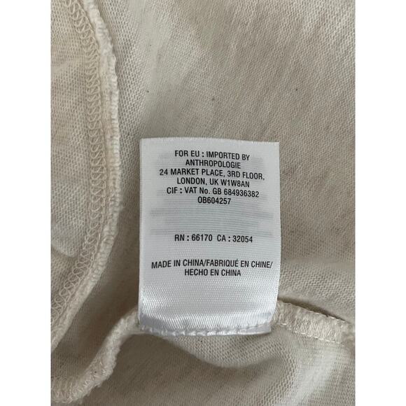 Anthropologie Sz M Off The Shoulder Dress Cream Knit Mini Cottage Core Comfy NWT - Picture 11 of 11